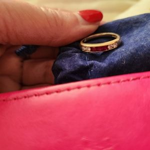 14kt Yellow Gold RUBIES& DIAMONDS UNISEX Ring Sz 7-7.25